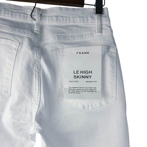 FRAME Le High Skinny High-Rise Skinny Jeans Size 27 NWT White - Picture 8 of 8